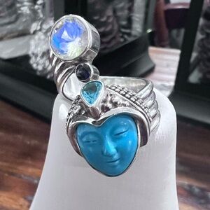 VINTAGE SAJEN STERLING SILVER WRAP AROUND RING SIZE 8/9